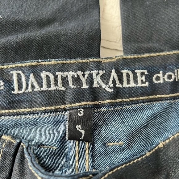 Dollhouse x Danity Kane low rise skinny jeans size 3 dark wash faux leather‎ - Picture 4 of 14